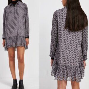 FRANK & OAK Printed Polo Long Sleeve Printed Dress